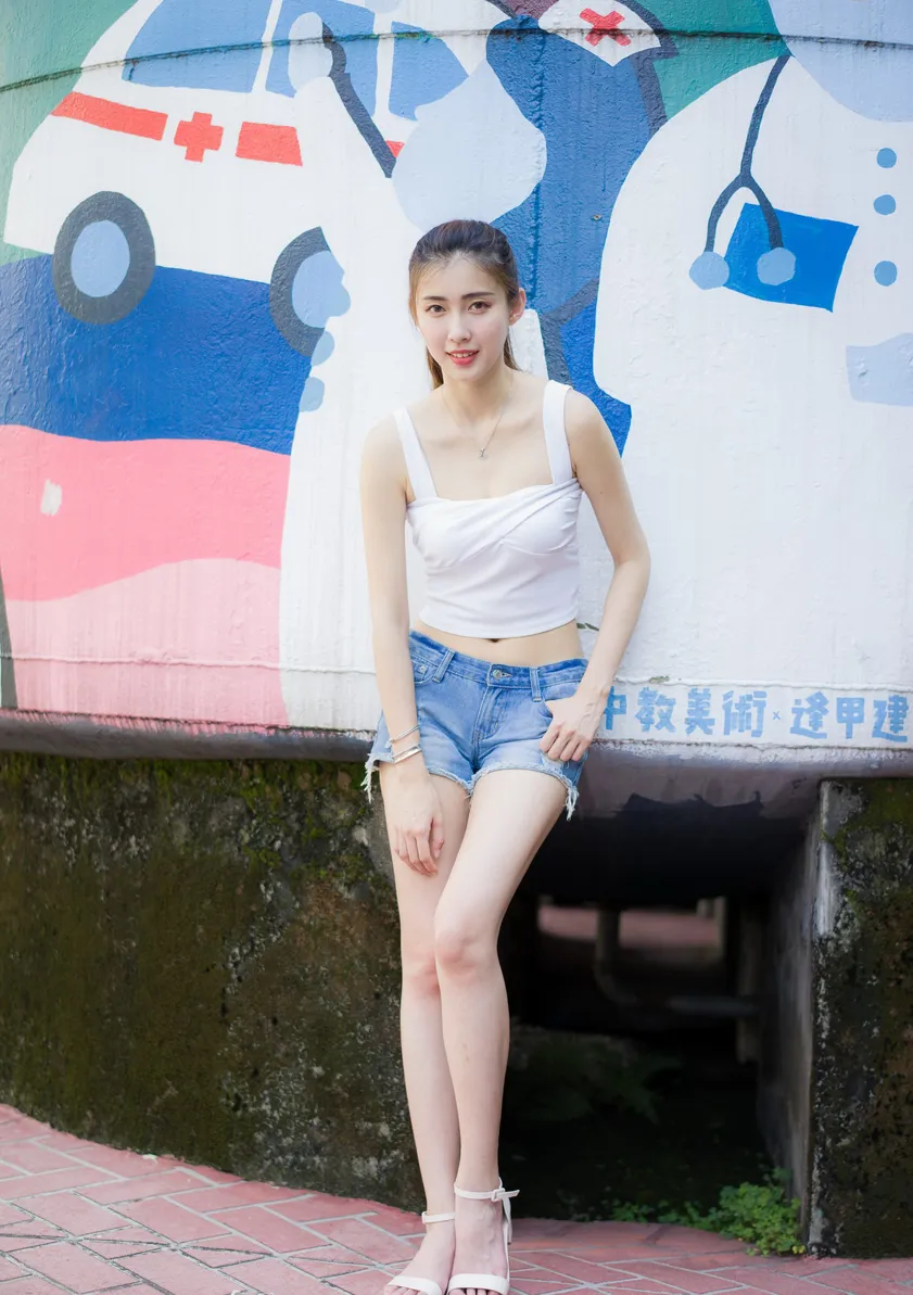 [Mzsock] NO.186 Jin Yunqiao’s midriff-revealing denim shorts cool and beautiful legs street photography#[47P]-39